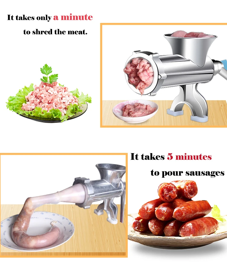No. 12 (Aluminum Alloy) Manual Multifunctional Meat Grinder Soya-Bean Mill Sausage Filling Machine