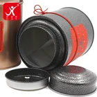 Professional custom round aluminium black tin box sizes metal tube packaging for coffee / tea