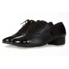 newest design men latin/ballroom dance shoes with patent leather shiny black