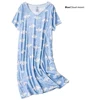 2019 Romantic Women's Nightgowns Cotton short Sleeves Sleepwear Print Nightshirts with cloud moon picture