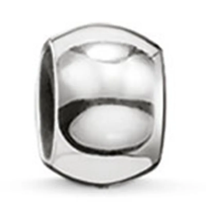 Hot Sale Glossy Wide 0.6cm Thomas Stopper Karma Beads 925 Sterling Silver DIY Beads fit Bracelet Necklace for Women Men Jewelry