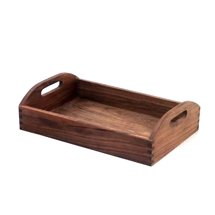 small wooden tray with handles