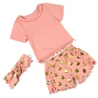 New arrival spanish baby clothing gold polka dot baby toddler clothing baby clothing thailand