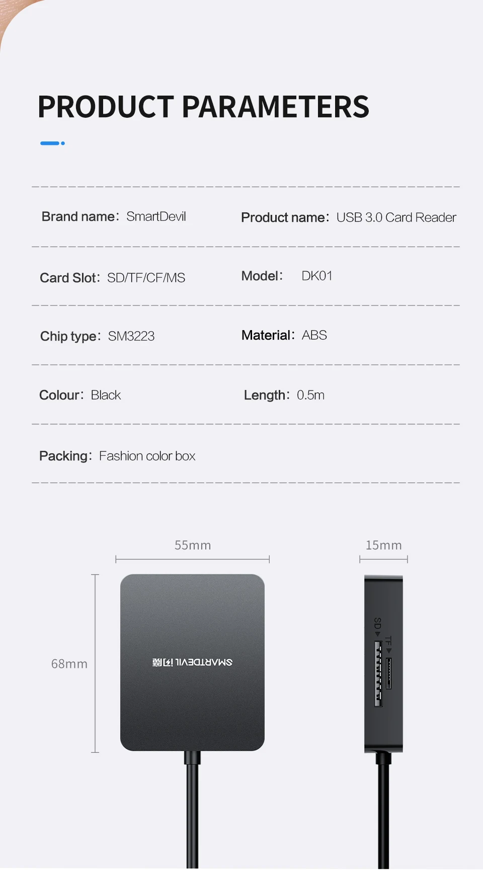 SmartDevil Card Reader USB 3.0 All In One UCB SD TF CF/MS Compact Flash Smart Memory Card Adapter USB OTG SD Card Reader - ANKUX.COM