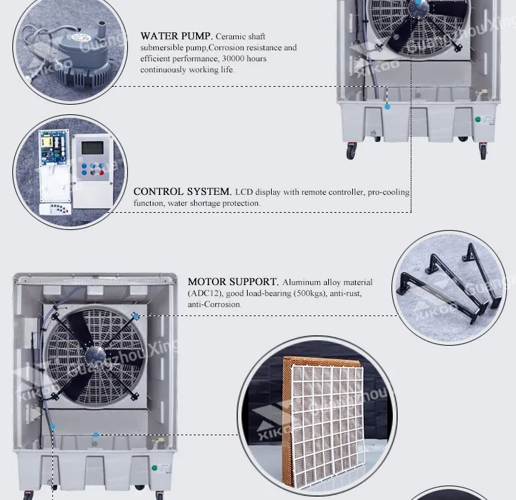 Evaporative Air Cooler, XIKOO, 18000cmh, Portable - detail 4