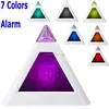 Single 7 LED Color Changing Pyramid Digital LCD Alarm Clock Thermometer C/F Desktop Table Clocks Despertador Weather Station