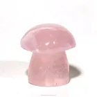 Natural Rose Quartz Mushroom Carved Crystal Gemstone Mushroom 1 pack contain 10 pieces
