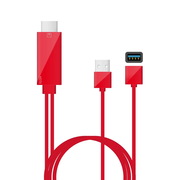 2019Laimoda Wholesale Oem woven Usb 2A Male Female Hdtv Adapter 2M Video av cable For hdmi to usb - ANKUX.COM