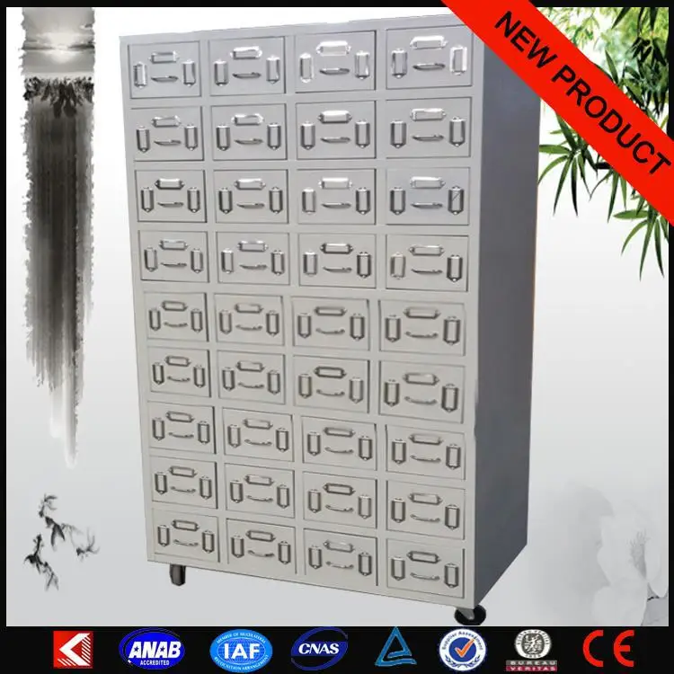 Commercial stainless steel cabinet Vertical white metal data medical cabinet with 3 drawers lateral cabient