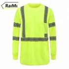 Wholesale customized 100% polyester long sleeve reflective safety hi vis polo high visibility shirt