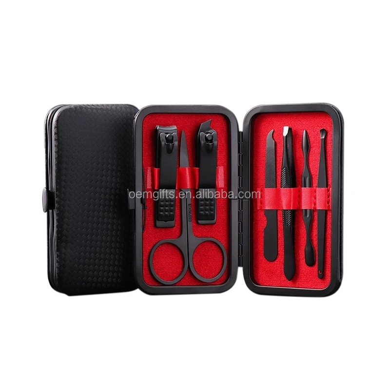 Unionpromo Custom Logo 7 pieces stainless steel Nail Clippers Cutter Kit Nail Care Manicure Set