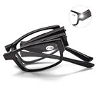 Durable Easy To Carry Black Mini Plastic PC Led Light Folding Pocket Reading Glasses