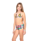 custom made kids swimsuit tie back bikini with strings girls swimwear