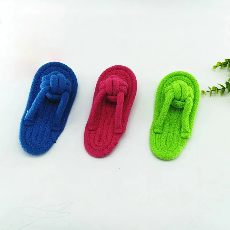 Wholesale Cotton Rope Slipper Shape Puppies Molar Clean Teeth Dog Chew Activity Toy