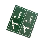 YIYAO green letters direction fire running man emergency safety exit sign plate