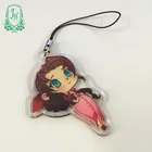 Transparent plastic keychains customer logo photo charms cartoon acrylic keychains