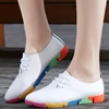 Wholesale women flat leather shoes soft and comfortable Lady casual shoes 35 to 44