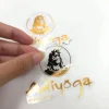 Custom die cut clear sticker metallic sticker hot stamping gold foiled Label(M-A484)