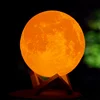 Touch 3 Color Round Full Moon Shade Light Illusion Lamp