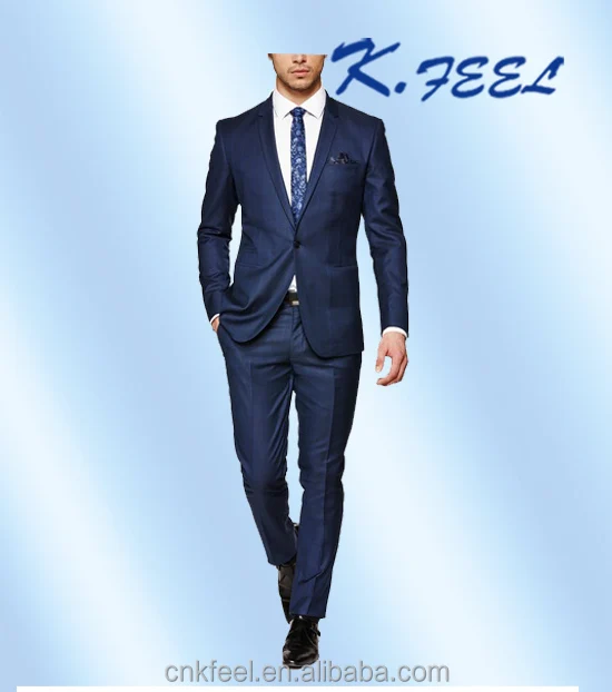 modern style men blue check formal business coat pant suit