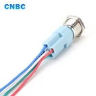 waterproof IP67 metal ring led red yellow 24v 110v 12v momentary metal push button switch with plug