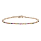 925 Silver bridal women jewelry custom rainbow diamond tennis bracelet