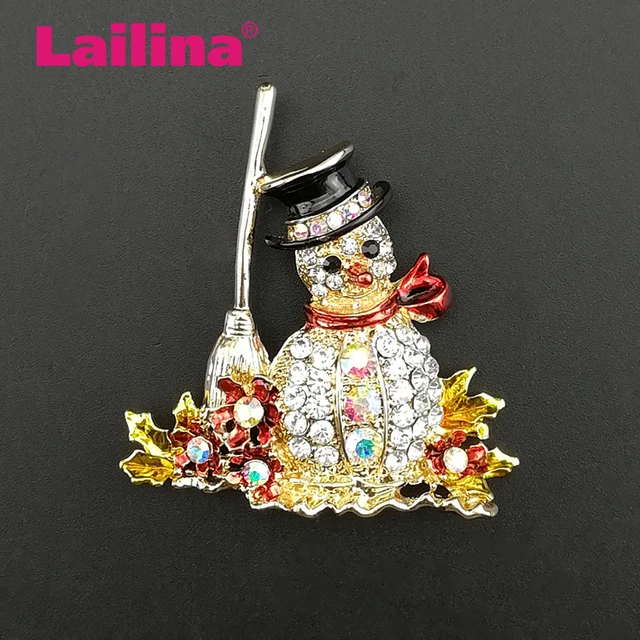 christmas cute brooch pins crystal rhinestone christmas gift