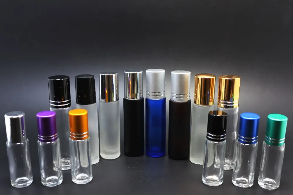 Rainbow Color 10ml Essential Oil Glass Bottle various color glass roll on bottle Roller-55S