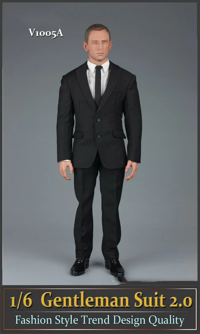 CC216 1/6 Scale Clothes Black Tuxedo Suit Full Set for 12" Action Figure