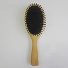 Oval Wooden Handle Plastic Bristle Hair Brush for Wet Hair