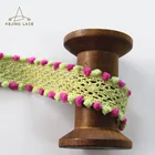 Eyelet Hole PomPom Lace Trim Woven Webbing Tape
