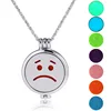 2018 New Sale Various Faces Hollow Pendant with DIY Pads Essential Oil Diffuser Glow in the Dark Emoji Necklace Jewelry