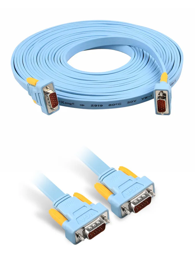 Saikang VGA Cable Male to Male HD 15P Copper Blue Monitor 0.3m 0.5m 5m 10m 30m - ANKUX.COM
