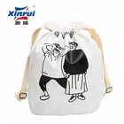 cotton fabric bags/100% cotton bag/canvas cotton drawstring backpack cotton school bag adjustable
