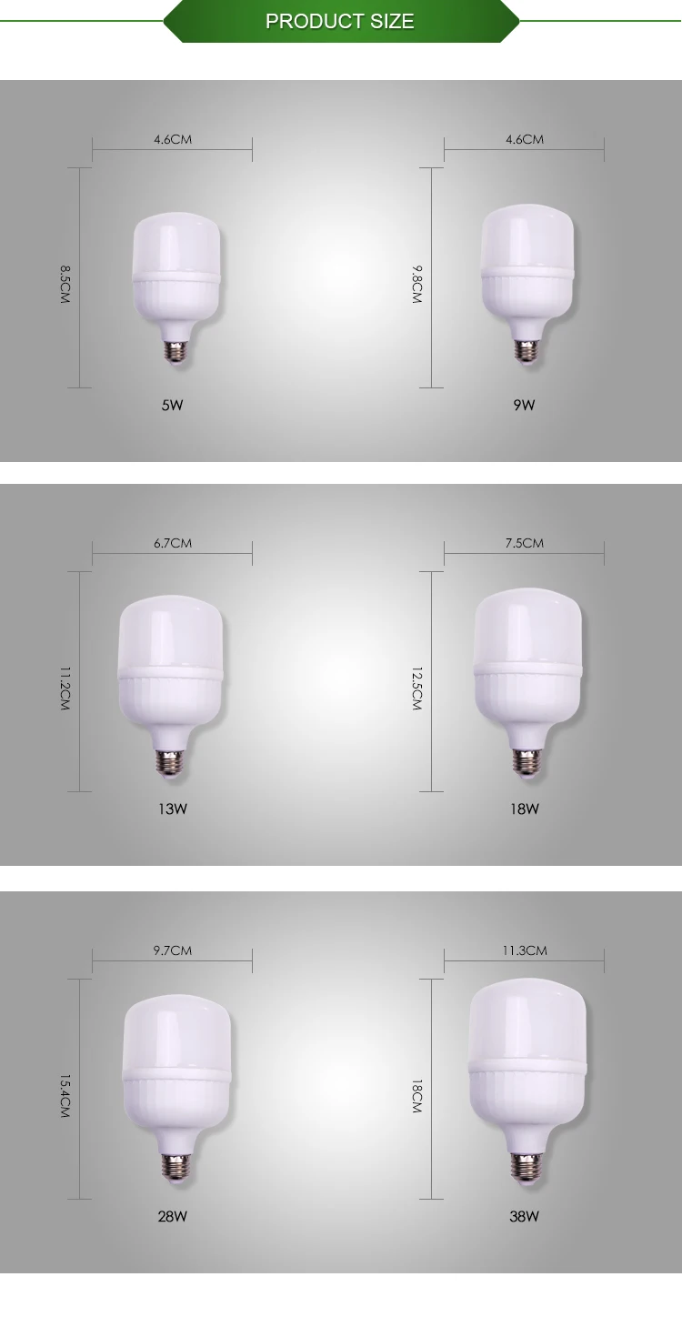 China energy saving warm white light aluminum 38W ckd led bulb parts