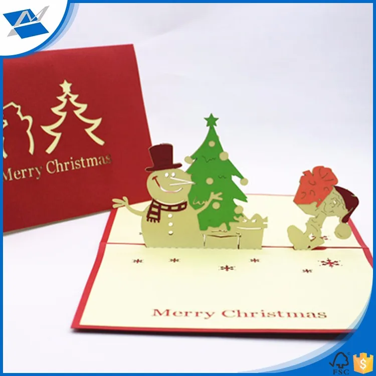 custom make 3d handmade diy fancy christmas greeting cards