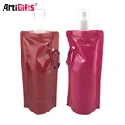 Bottles Wholesale Custom Eco Friendly Recycled Square Transparent Plastic BPA Folding Water Bottles With Custom Logo