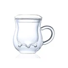 High Quality Delicate Glassware Office Double-deck Water Beer Juice Glass Cup