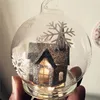 Christmas decoration glass hanging ball, color change LED snowflake glass room