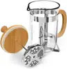 New Styles Glass Portable Bamboo French Press With Handle