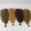 Hot natural blonde keratin pre bonded i tip curly hair extensions manufacture