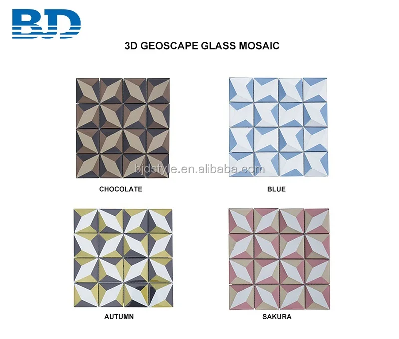 New Trending Wall Mounted 3D Bathroom Mosaic Glass Tile