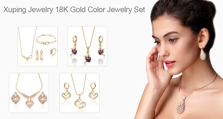 fashion jewelry sets excellent design antique gold plated necklace and earrings jewelry set