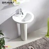 Oval shape pedestal hand wash bathroom ceramic basin C22174W-1