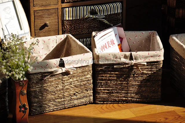 high quality home garden woven corn husk storage basket for