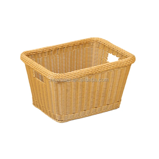 washing plastic rattan fruit and gift basket with single handle