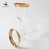 High quality wide gold rim copper rim drink glassware goblet