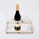 Hot Sale Wholesale modern rectangle metal mirror serving tray for home hotel decoration
