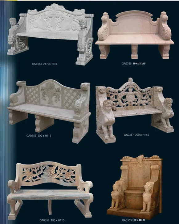hand carving cheap granite Stone bench for garden