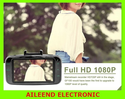 Ambarella 2.7" LCD 1080P Full HD Car DVR Recorder Camera GF100 170 Wide Angle 4X Zoom G-sensor Night Vision SOS Motion Detection